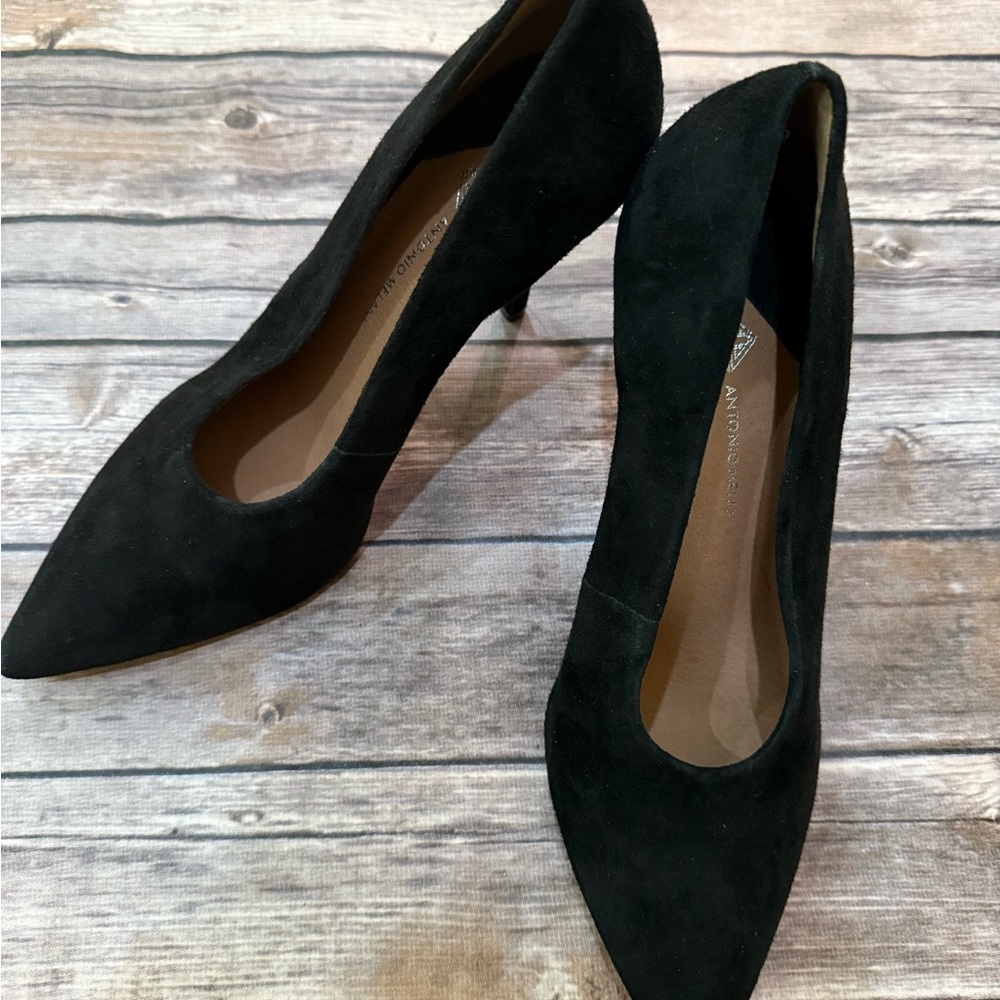 NEW Antonio Melani Saige Black Suede Stiletto Pumps Women’s Size 8 No Box